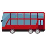 2階建てバスのイラスト（赤）