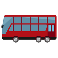 2階建てバスのイラスト（赤）