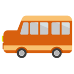 ボンネットバスのイラスト（オレンジ）