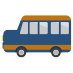 ボンネットバスのイラスト（紺）