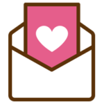 ラブレターのアイコンのイラスト（茶線）2