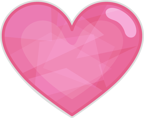 キラキラシールのイラスト(ハート・ピンク)