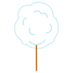 綿飴のイラスト（白）