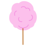 綿飴のイラスト（ピンク）