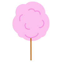 綿飴のイラスト（ピンク）