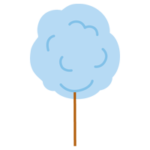 綿飴のイラスト（青）