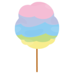 綿飴のイラスト（虹色）