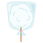 袋に入った綿飴のイラスト（白）