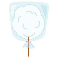 袋に入った綿飴のイラスト（白）