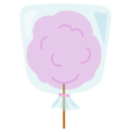 袋に入った綿飴のイラスト（ピンク）