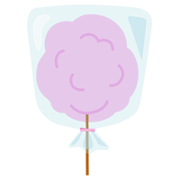 袋に入った綿飴のイラスト（ピンク）