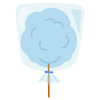 袋に入った綿飴のイラスト（青）