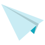 紙飛行機のイラスト（水色）