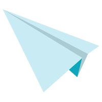 紙飛行機のイラスト（水色）