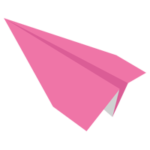 紙飛行機のイラスト（ピンク）