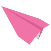 紙飛行機のイラスト（ピンク）