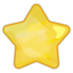 キラキラシールのイラスト（星・黄）