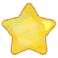 キラキラシールのイラスト（星・黄）