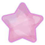 キラキラシールのイラスト（星・ピンク）