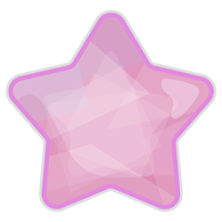 キラキラシールのイラスト（星・ピンク）