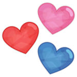 キラキラシールのイラスト（ハート）