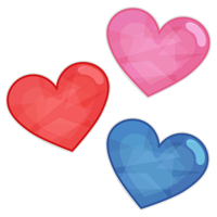 キラキラシールのイラスト（ハート）