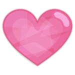 キラキラシールのイラスト（ハート・ピンク）