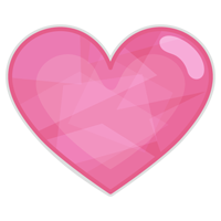 キラキラシールのイラスト（ハート・ピンク）