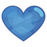 キラキラシールのイラスト（ハート・青）