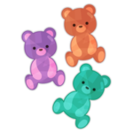 キラキラシールのイラスト（くま）