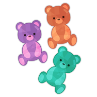 キラキラシールのイラスト（くま）