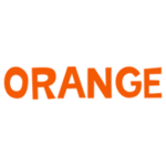 「ORANGE」の文字のイラスト（オレンジ）