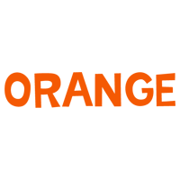 「ORANGE」の文字のイラスト（オレンジ）