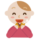 たい焼きを食べる若い男性のイラスト