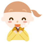 たい焼きを食べる女の子のイラスト