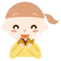 たい焼きを食べる女の子のイラスト