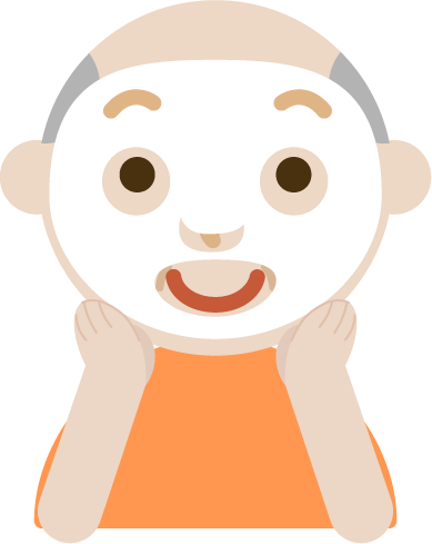 パックをする高齢者の男性のイラスト1