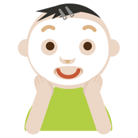 パックをする中年の男性のイラスト1