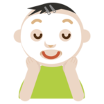 パックをする中年の男性のイラスト2