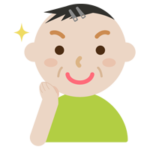 化粧をした中年の男性のイラスト（キラキラ）