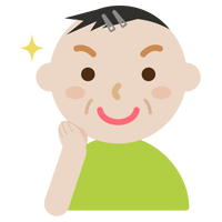 化粧をした中年の男性のイラスト（キラキラ）