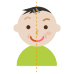 お化粧のビフォーアフター（中年の男性）