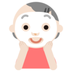 パックをする高齢者の女性のイラスト1