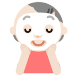 パックをする高齢者の女性のイラスト2
