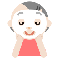 パックをする高齢者の女性のイラスト2