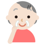 パックをする高齢者の女性のイラスト3