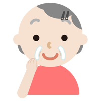 パックをする高齢者の女性のイラスト3