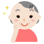 化粧をした高齢者の女性のイラスト（キラキラ）