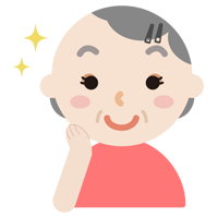 化粧をした高齢者の女性のイラスト（キラキラ）