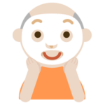 パックをする高齢者の男性のイラスト1